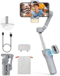 hohem iSteady X3 Upgraded New Gimbal Stabilizer for iPhone with Detachable Remote Control, 3-Axis Foldable Phone Gimbal, Fill Light, Extendable Rod & Tripod for Video Recording, Travel Vlogging, Gray