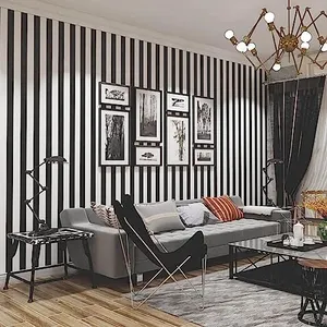 Qianglive 17.3”x1200” Black and White Striped Wallpaper Peel and Stick Wallpaper Self-Adhesive Removable Waterproof Wallpaper for Walls Modern Removable Wallpaper Vinyl Film