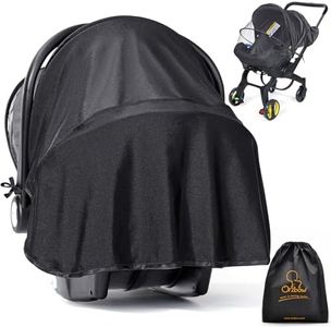 Orzbow Baby Mosquito Net for Infant, Doona Car Seat | 2-in-1 Car Seat Canopy & Mosquito Net, Breathable Carseat Sun Shade, UV Protection Lightweight Canopy Cover, Baby Summer Outdoor Essentials, Black