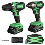 Metabo HPT 18V MultiVolt Hammer Drill and Impact Driver Combo Kit | Cordless | 2-2.0Ah Li-Ion Batteries w/Fuel Gauge | Lifetime Tool Warranty | KC18DFX