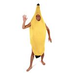 HENBRANDT Adult Banana Suit Fancy Dress Costume Yellow Banana Jumpsuit Stag Night Halloween Dress Up Outfit One Size Unisex Novelty Fancy Dress Costume for Men and Women