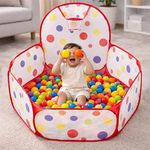 BabyGo Kids Dotted Activity Basketball Ball Pool for Kids, Play Tent House for 2+ Year Old Girls and Boys, Ball Pit for Kid, Spacious, Lightweight, Portable & Easy to Set Up (No Balls)