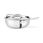 All-Clad 8701004844 Stainless Steel 5-Ply Dishwasher Safe 4 Qt. Essential Pan with Lid