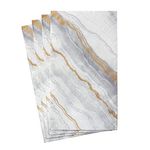 Caspari Marble Paper Guest Towel Napkins in Grey, 15 Per Package, Gray Count