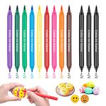 HAIRUNG Food Coloring Pens, 12Pcs Double Sided Edible Food Coloring Markers with Fine and Thick Tip, Food Grade Gourmet Writers for DIY Cake Decorating, Cookies, Frosting, Fondant, Easter Eggs