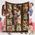 Corgi ​Blanket for Dog Lover, Fleece Throw Blanket for Couch Super Soft Cozy Bed Blanket Lightweight Plush Fuzzy Blankets and Throws for Sofa, 50 x 60 Inch