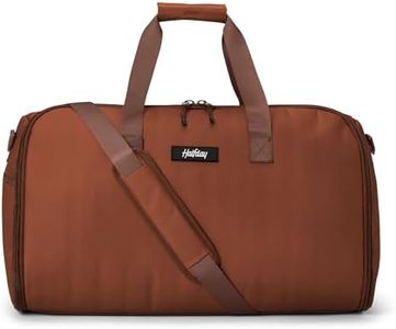 Halfday Convertible 2-in-1 Garment Duffel Weekender Bag 45L | Wrinkle-Free Travel, Hanging Suit Compartment, Shoe Pockets, Trolley Sleeve. Durable & Water-Resistant Carry-On, Terracotta