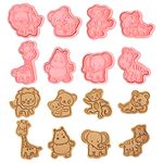 8 Pcs Animals Cookie Cutters, Plastic Cookie Stamps for Biscuits, Biscuit Cutters for Baking, Cute Cookie Cutters for Kids Children DIY Chocolate Mould (A)