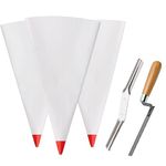 Tahikem 3 Pack Tile Grout Masonry Mortar Bag, 30 x 60 cm Heavy Duty Tear Resistant Puncture Tip Cement Sealer Bag, Mortar Bag Masonry, Grout Bag for Tile Installation, Grouting Bag (12x24 inch, Red)