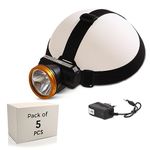 Robustt Rechargeable LED Head Light Torch 75W Waterproof & Adjustable Head Lamp for Camping, Trekking, Hiking, Running etc (Pack of 5)