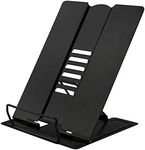 Desk Book Stand Document Holder Heavy Duty Metal Reading Stand with Book Magazine Menu iPad Music Score Speech Draft with 5 Adjustable Positions(Black)