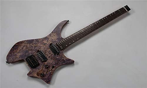 EART Headless Electric Guitar6 Strings,Carbonized African safflower body,Maple neck,Rosewood Fingerboard,24 frets W=2 (PURPLE)