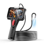 Gulitech Endoscope Camera with Light, Borescope 1080 HD Inspection Camera 4.3 Inch LCD Screen with 0.24in Two-Way Articulating Borescope-3.28 FT