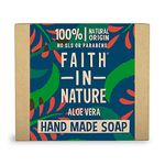 Faith In Nature Natural Aloe Vera Hand Soap Bar, Rejuvenating, Vegan & Cruelty Free, No SLS or Parabens, 100g (Pack of 2)