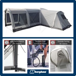 Berghaus 9-Man Air Tent, Grey – Kepler Family Camping Shelter