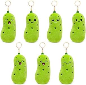 Ausener Weekie Wonders Emotional Pickles Support Plush Bag Charm, Stuffed Animals, Soft Plush, Funny Gifts for Mom Teens Adults Coworkers (Full Week Set, Pickles)