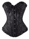 Dreamburn Bustiers Corsets Bridal Lingerie Lace up Satin Boned Corset Women's Gothic Corsets Cinchers Overbust Bodysuit