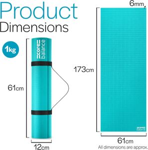 Core Balance Yoga Mat 6mm – Teal Non-Slip Exercise Mat