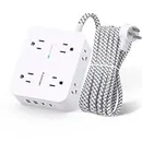HANYCONY Surge Protector Power Strip, 1080J, 5 Ft Braided Extension Cord