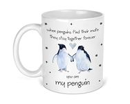 Valentine's Day Gift for Him or Her - "When Penguins Find Their Mate, They Stay Together Forever" Mug - Perfect for Boyfriend, Girlfriend, Partner, Fiance, Wife, or Husband Anniversary Present