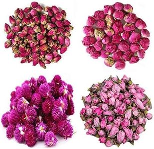 TooGet Dry Natural Fleurs Comprend des Fleurs de Rose Rouge, Une Boule de Pivoine, Gomphrena globosa, des Fleurs de Pêche, pour la Fabrication de Savon, Toutes Sortes D'artisanat de Fleurs
