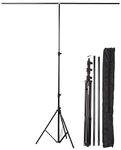 Amazon Basics T-Shape Backdrop Stand Adjustable Background Support | Heavy Duty Photo Backdrop Stand | for Birthday Parties, Photography Studios, Videos | 9 x 6 Feet (Black)