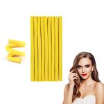 10 Pcs Bendy Hair Rollers, Foam Curling Flexi Rods Heatless Curlers for Long and Short Hair, Heatless Curls Hair Styling Tools for Long Medium Hair, Waves Styling Tool DIY Hair Salon（yellow）