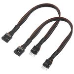 QIANRENON 9Pin HD Audio Motherboard Connector Cable 9Pin Male to Female ATX Front Audio Extension Cable，for HD Audio or AC97 Audio Chassis Cabling, 30cm/11.8in, 2Pcs