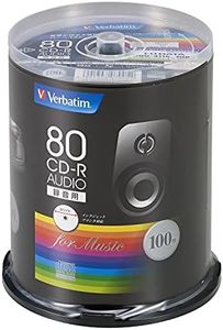 Verbatim MUR80FP100SV1 for Music, CD-R, 80 Minutes, 100 Sheets, White Printerable, 48x