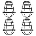 Industrial Light Bulb Cage 4 Pack, DIY Vintage Style Light Cage for Pendant Light Wall Lamp, Edison Lamp Guard, Industrial Lamp Cage, Wall Light Guard