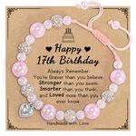 GBTBYS Happy 17th Birthday Bracelet, 17 Year Old Girls Birthday Gifts for Teens Girls Daughter Granddaughter Niece Sister Friend