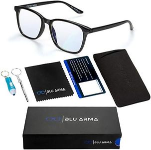 BLU ARMA® Blue Light Glasses for Men & Women with Glasses case – Reading Glasses - Gaming Glasses to Prevent Migraine, Eye Strain, and Improve Sleep – UV 400 Protection - CE & FDA Certified