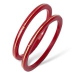 Hem Jewels by Ashok Jewellers 22kt (916) Yellow Gold Handmade Pola Bangles/Wedding Chooda/Churas for Women with Purity Certificate (Set of 2pcs) - Red (2.8 Aani)