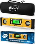 Digital Magnetic Level Tool - 10 Inch Torpedo Level and Protractor - Master Precision - IP54 Dustproof and Waterproof - Includes: 2 AAA Batteries and Carrying Case