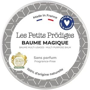 Baume Magique Multi Usages Sans Odeur 30ml - Soin Hydratant Corps, Visage, Cheveux 100% Naturel Tout Type de Peau - Made in France - Non Testé sur Animaux - Emballage Recyclable - LES PETITS PRODIGES