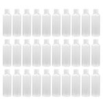 Beaupretty 30Pcs Empty Squeeze Bottles,Plastic Empty Bottles with Flip Cap Refillable Travel Shampoo Bottles White (100ml)