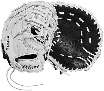 WILSON 2024 A1000 1620 12.5” Fastpitch Softball First Base Mitt - Black/White/Silver, Right Hand Throw