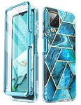 i-Blason Cover per Samsung Galaxy A12 (2020) Protezione a 360 Gradi, Cover Design Elegante con Protezione per lo Schermo Integrata (Azzurro) Blue