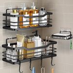 Shower Caddy Bathroom Organizers, 3-Pack Shower Shelf Bathroom Shelf, 304 Stainless Steel Shower Organizer Bathroom Accessories set, Black Bathroom Shelves Washroom Organizer