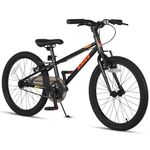 Glerc AMOS 20 inch Kids Bike for 6 7 8 9 Year Old Boys Girls Teen with Dual Handbrakes & Kickstand Adjustable Seat, Black