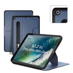 ZUGU CASE iPad 10.2 Case, Muse Protective Case/Cover Designed for iPad 10.2-inch (9th Gen, 2021) / (8th Gen, 2020) / iPad (7th Gen, 2019) Convenient Magnetic Stand (Sleep/Wake Cover) - Navy Blue