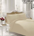 De Lavish Duvet Cover Set Double Size Bed with Pillow Cases Bedding Plain Dyed (Double Duvet Cover Set, Mocha)