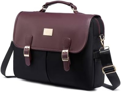 LOVEVOOK Laptop Bag for Women, 15.6 inch Large Capacity Computer Briefcase Case, Crossbody Messenger Shoulder Bag, Office Business Work Tote Bags Purse for Travel Gifts, Deep Plum-black