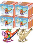 Funvention Helicopter - 3D Coloring Model (Pack of 12) - DIY Desk Organizer Pen Stand - STEM Leanring 3D Puzzle Toy -Art, Coloring and Painting Kit for Kids -Birthday Return Gift, Kids Party Pack