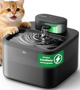 oneisall Wireless Cat Water Fountain: 74oz/2.2L Cordless Pet Water Fountains, 20dB Ultra-Quiet Integrated SilentFlow™ Pump Battery Operated for Cats Indoor, Easy to Clean Automatic Cat Water Dispenser