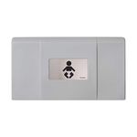 Foundations 200-EH Ultra Horizontal Wall-Mounted Baby Changing Station - High-Density Polyethylene w/Heavy Duty Steel Hinge - Built-in Liner Dispenser and Two Bag Hooks - Gray