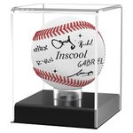 Inscool Baseball Display Case,Acrylic Baseball Display Cases,UV Protected Acrylic Baseball Display Cube,Baseball Case for Autographed Baseball,Memorabilia Baseball Clear Display Case (Rounded Base)