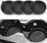 SINGARO Car Cup Holder, 4-Pack Silicone Car Coasters, Universal Non-Slip Recessed Car Interior Accessories (Flower Black)