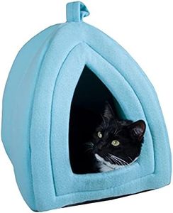 PETMAKER Cat House - Indoor Bed with Removable Foam Cushion - Pet Tent for Puppies, Rabbits, Guinea Pigs, Hedgehogs, and Other Small Animals by (Blue)