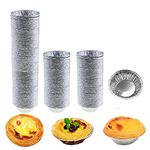 HLCM 200 Pcs Aluminum Foil Pie Trays, Mini Pie Pans, Disposable Baking Tart Molds, Aluminum Foil Pie Pan for Baking Tart Eggs, Quiche Pie, Caramel Pudding Pie (200 PCS)